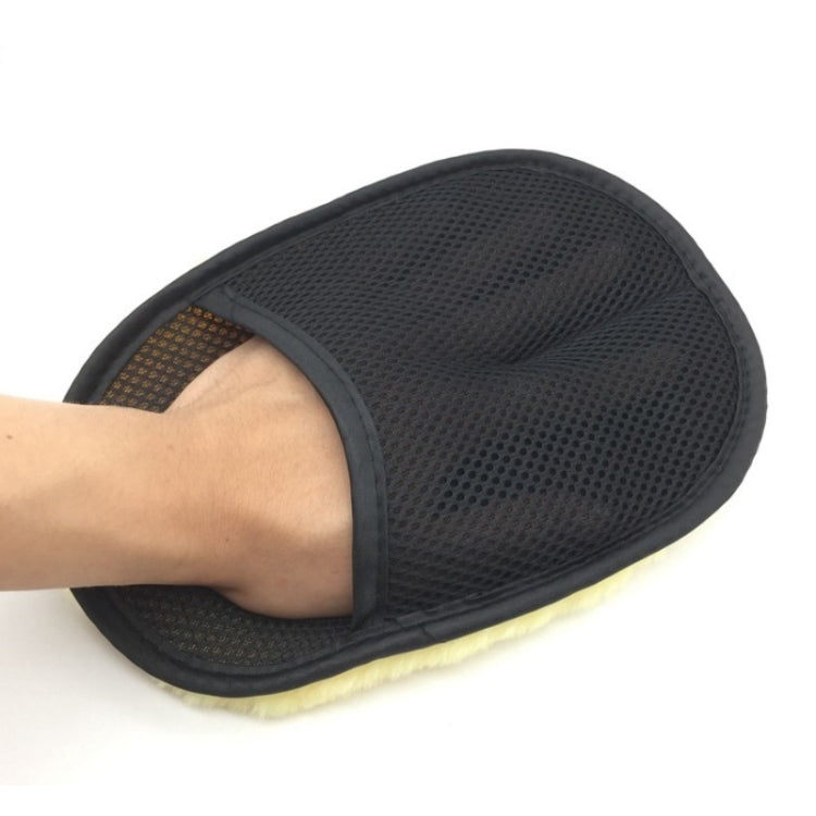 10 PCS Plush Car Cleaning Waxing Gloves Car supplies(Yellow)