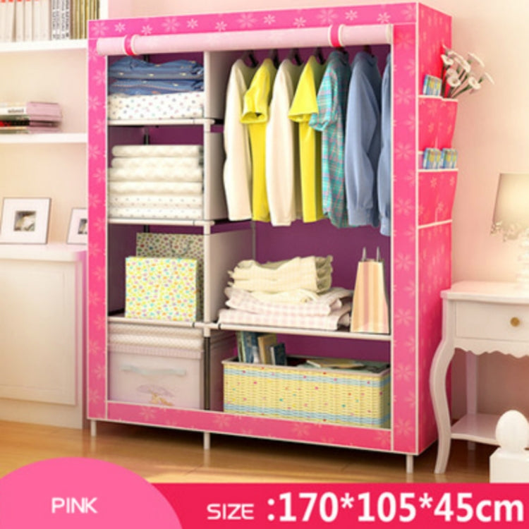 Simple Modern Wardrobe Fabric Special Cloth Closet Assembly Steel Tube Reinforced Steel Frame Storage Cabinet