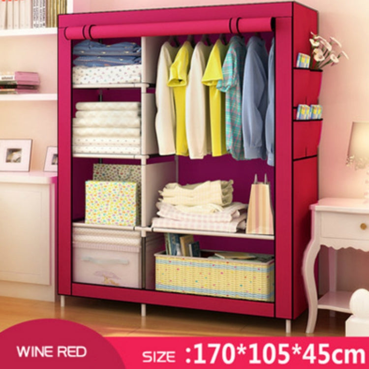 Simple Modern Wardrobe Fabric Special Cloth Closet Assembly Steel Tube Reinforced Steel Frame Storage Cabinet