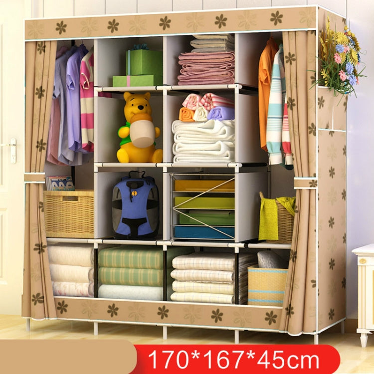 Multi-function Wardrobe Fabric Folding Cloth Storage Cabinet DIY Assembly Easy Install Reinforcement Wardrobe Closet