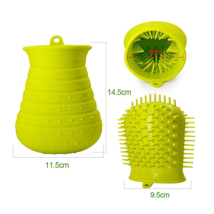 Dog Foot Washing Cup Silicone Multifunctional Cleaning Massage Bath Pet Cleaning Supplies(Blue)