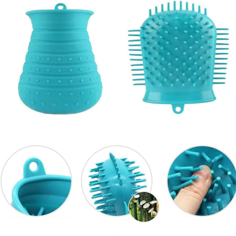 Dog Foot Washing Cup Silicone Multifunctional Cleaning Massage Bath Pet Cleaning Supplies(Blue)