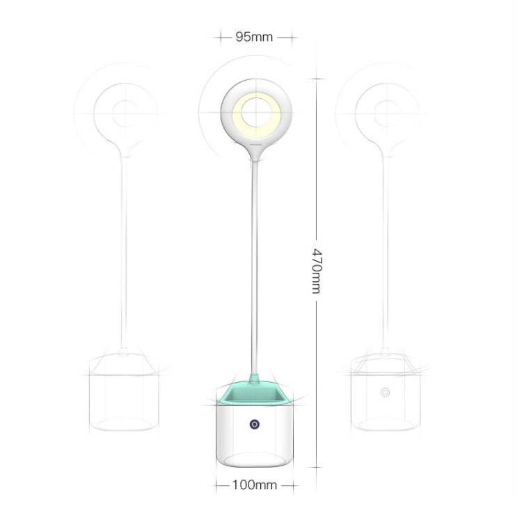 M0602C Home Desk LED Eye Protection Table Lamp with Pen Holder(Green)