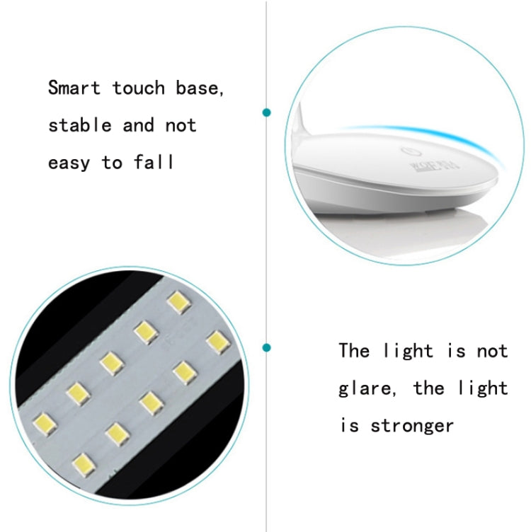 WS-601 USB Charging LED Reading Lamp Touch Dimming Bedroom Bedside Lamp, Size: 43x13.5cm(White)