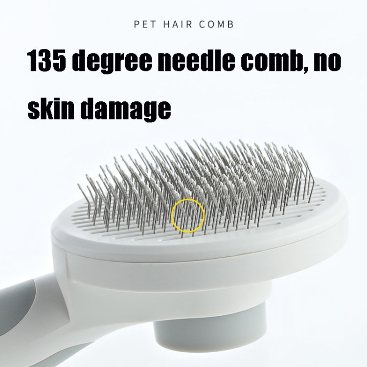 Sticky Beads Massage Round Handle Pet Comb Dogs Floating Hair Beauty Comb(Blue)
