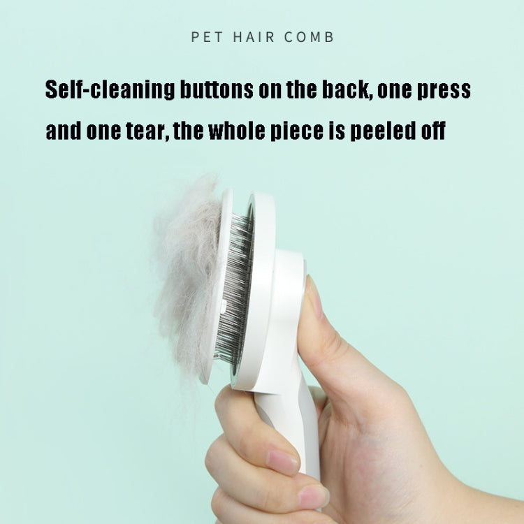 Sticky Beads Massage Round Handle Pet Comb Dogs Floating Hair Beauty Comb(Blue)
