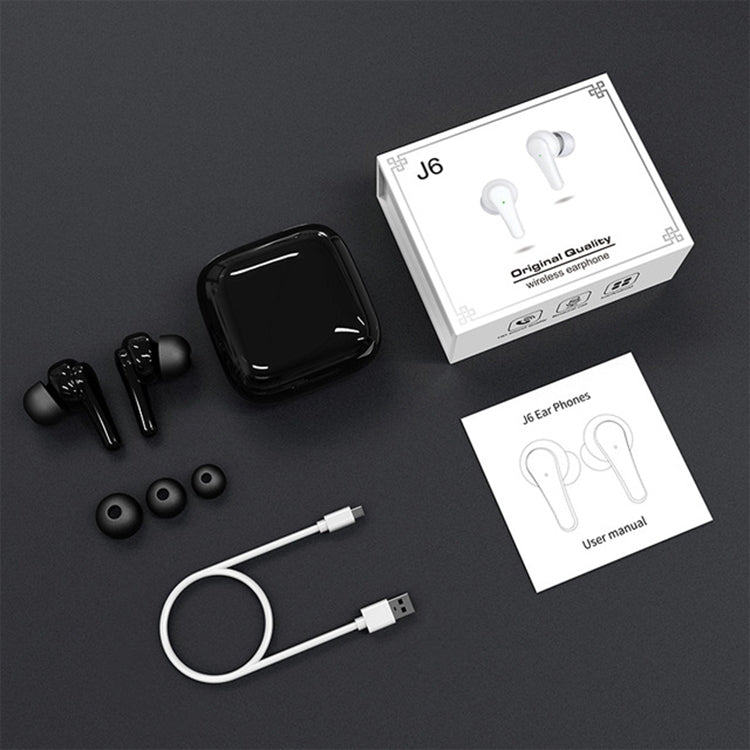 J6 TWS ANC Noise Cancelling Digital Display Wireless Bluetooth Headse