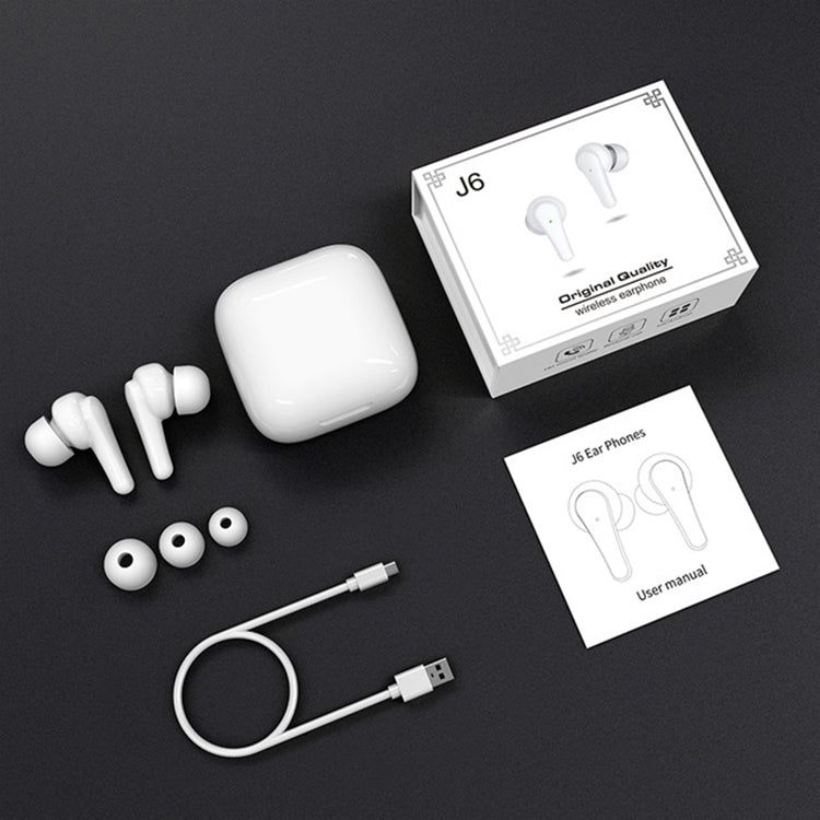 J6 TWS ANC Noise Cancelling Digital Display Wireless Bluetooth Headse