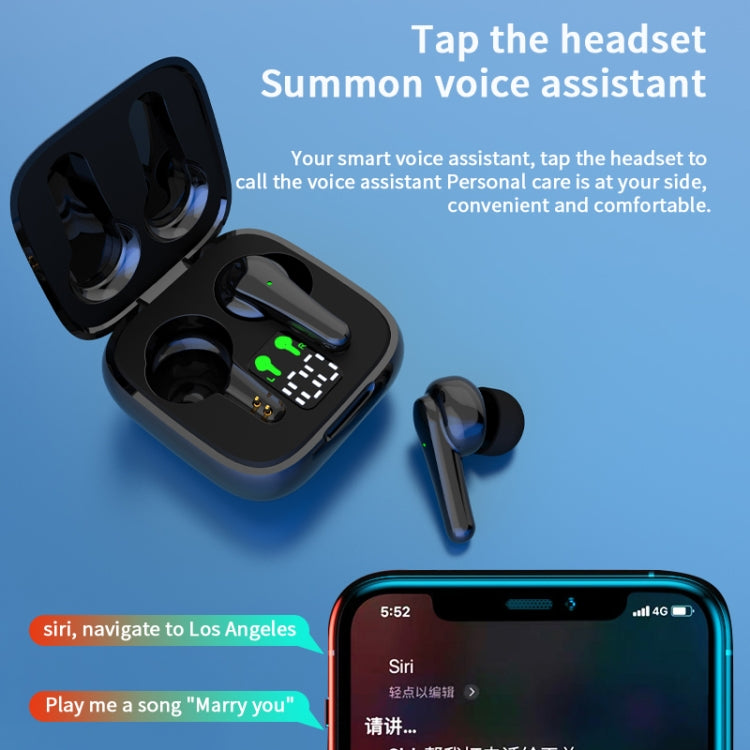 J6 TWS ANC Noise Cancelling Digital Display Wireless Bluetooth Headse