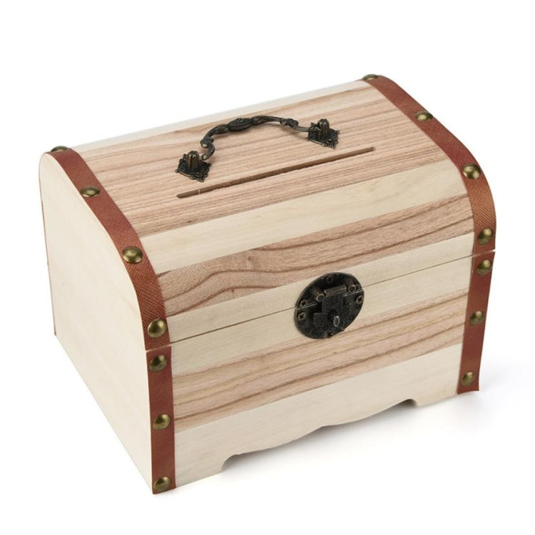 Multi Function Treasure Chest Wooden Safe Piggy Bank