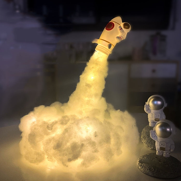 2W DIY Rocket Night Light LED Astronaut Bedside Table Lamp DIY Material Package(Warm Light)