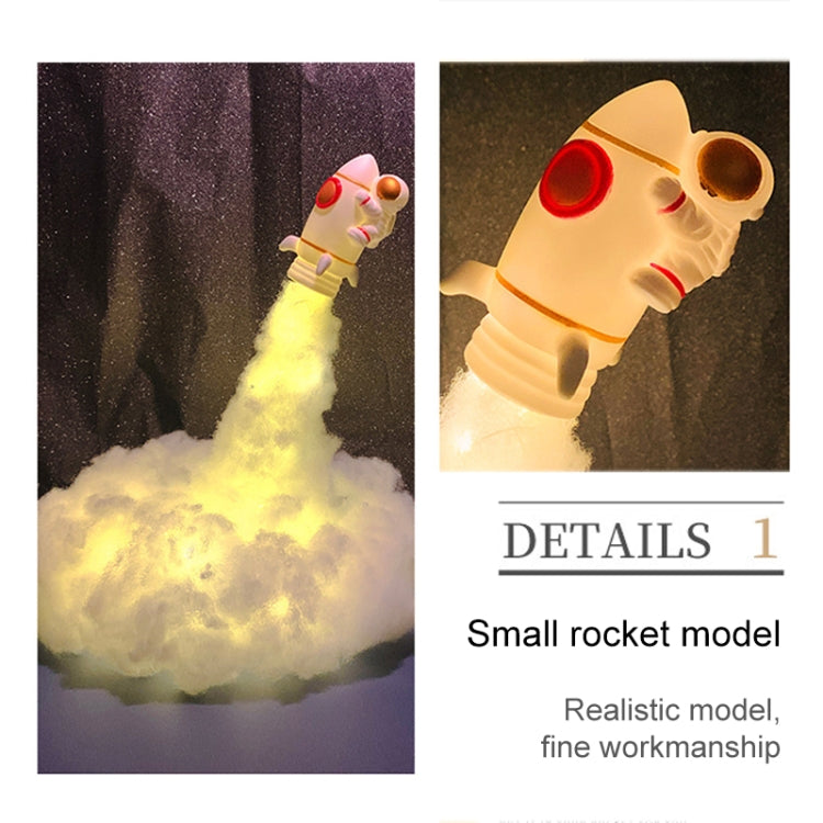 2W DIY Rocket Night Light LED Astronaut Bedside Table Lamp DIY Material Package(Warm Light)