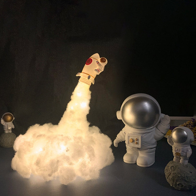 2W DIY Rocket Night Light LED Astronaut Bedside Table Lamp DIY Material Package(Warm Light)
