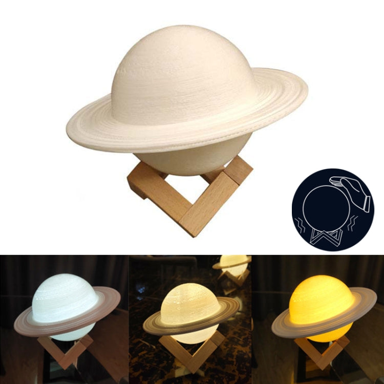 3D Printing LED Saturn Night Light USB Planet Lamp, Size:16cm, Style:Pat Control 3-Colors