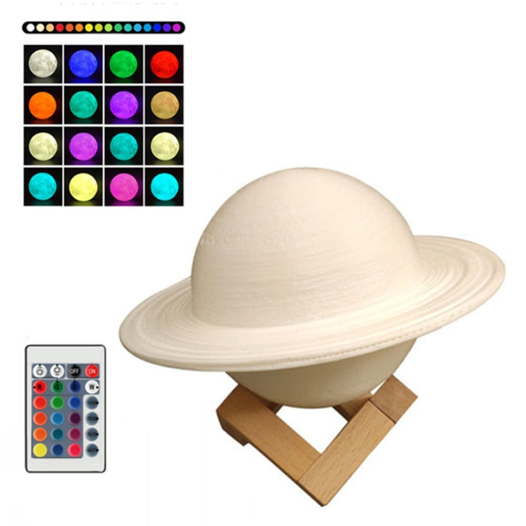 3D Printing LED Saturn Night Light USB Planet Lamp, Size:13cm, Style:Remote Control 16-Colors
