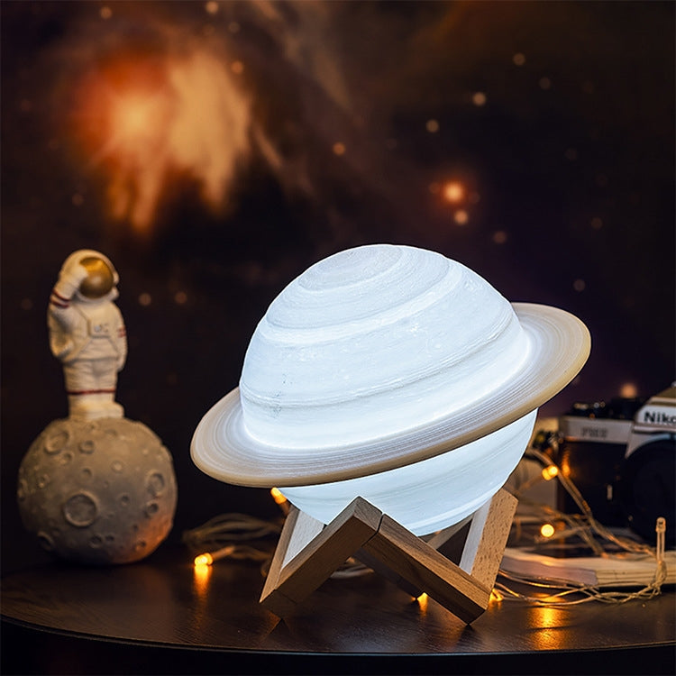 3D Printing LED Saturn Night Light USB Planet Lamp, Size:16cm, Style:Remote Control 16-Colors
