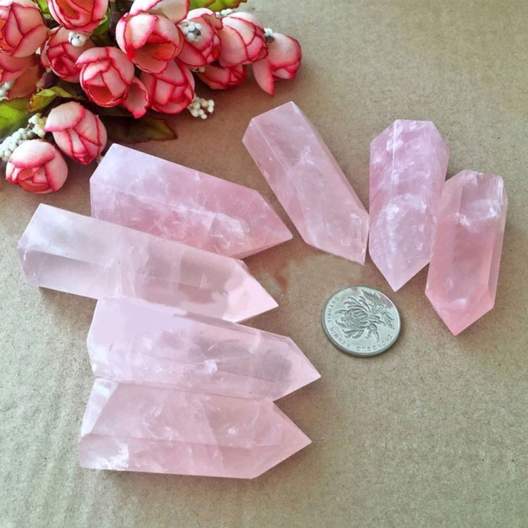 Natural Pink Crystal Original Stone Pink Crystal Single Tip Column Decoration