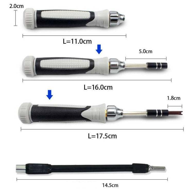 60 in 1 S2 Mobile Phone Notebook Computer Disassembly Tool Repair Phillips Screwdriver(Black)