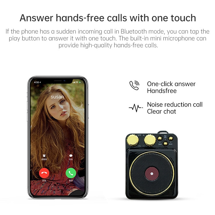 T10 Wireless Smart Radio Bass Card Mobile Phone Mini Speaker