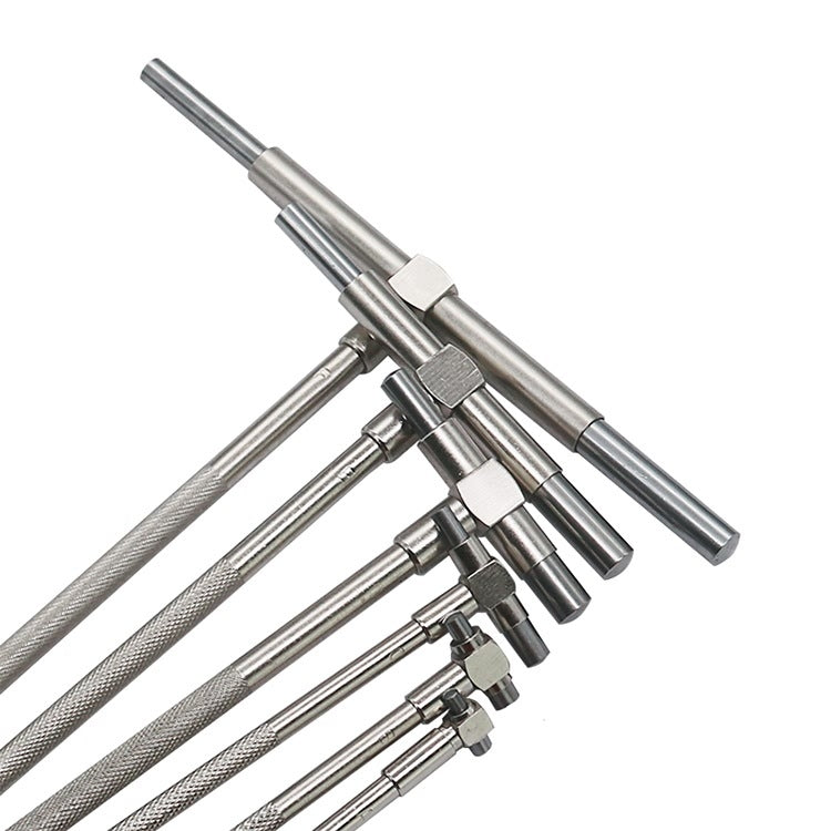 6 PCS / Set Round Head Inner Diameter Telescopic Gauge, Adjustable Inner Diameter Gauge: 8-150mm