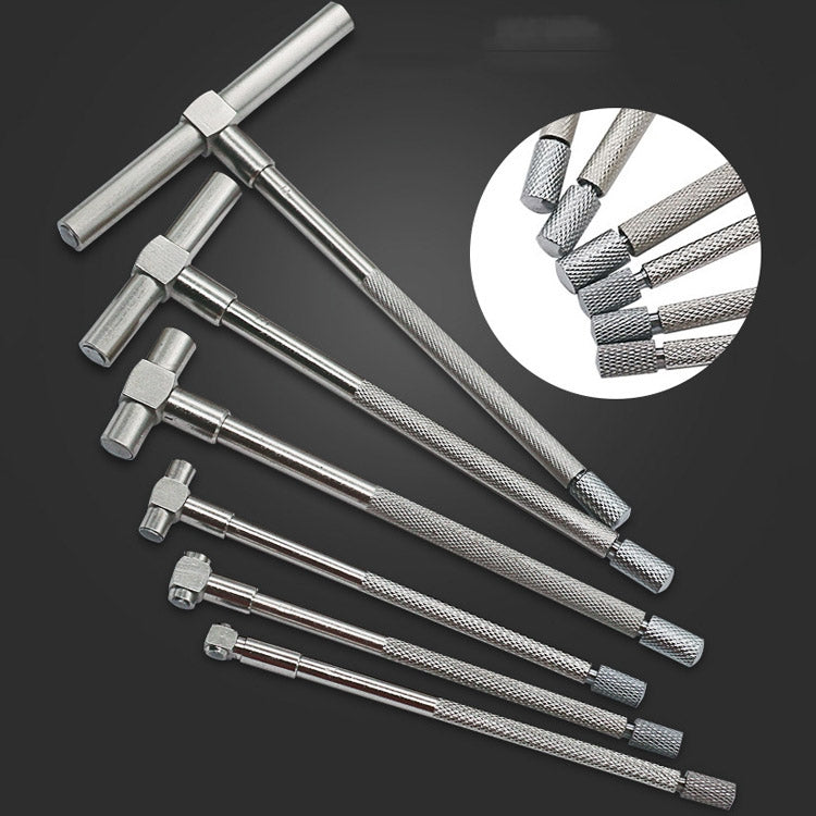 6 PCS / Set Round Head Inner Diameter Telescopic Gauge, Adjustable Inner Diameter Gauge: 8-150mm