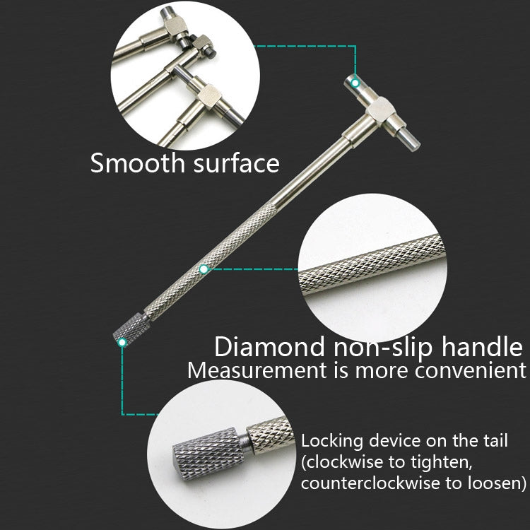 6 PCS / Set Round Head Inner Diameter Telescopic Gauge, Adjustable Inner Diameter Gauge: 8-150mm