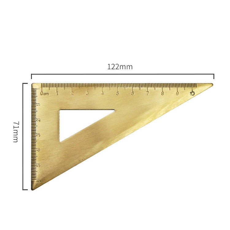 4 PCS Brass Retro Drawing Ruler Measuring Tools, Model: 0-10cm Right Angle Triangle Ruler