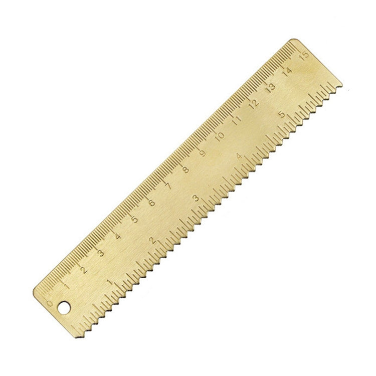 4 PCS Brass Retro Drawing Ruler Measuring Tools, Model: 0-15cm Wave Ruler