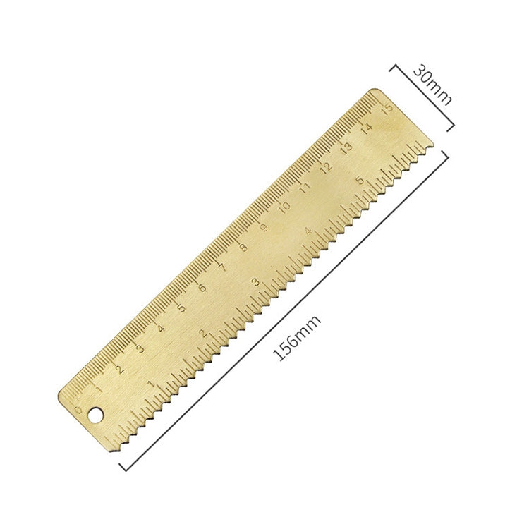 4 PCS Brass Retro Drawing Ruler Measuring Tools, Model: 0-15cm Wave Ruler