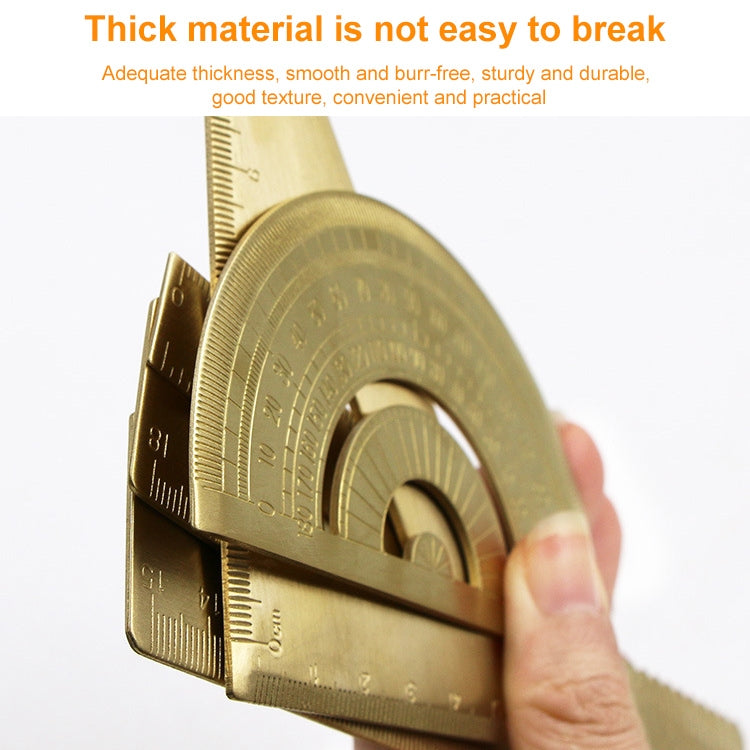 4 PCS Brass Retro Drawing Ruler Measuring Tools, Model: 0-15cm Wave Ruler