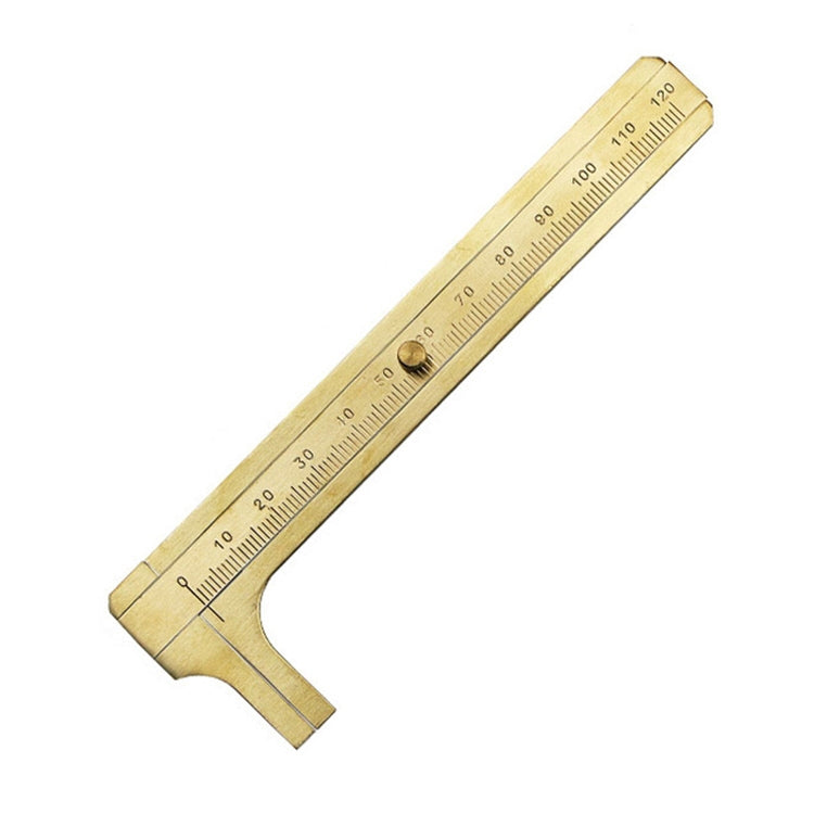 4 PCS Brass Retro Drawing Ruler Measuring Tools, Model: 0-120mm Caliper Single Scale
