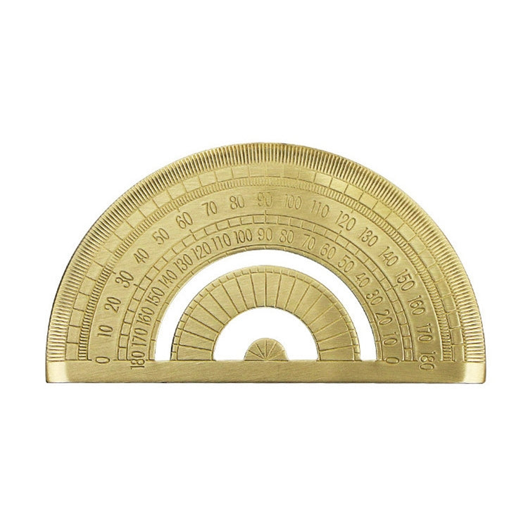 4 PCS Brass Retro Drawing Ruler Measuring Tools, Model: 0-180 Degree Protractor