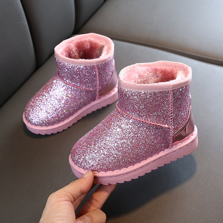 Winter Sequins Padded Warm Snow Boots For Children, Size: 34 Yards 20.1cm