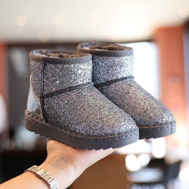Winter Sequins Padded Warm Snow Boots For Children, Size: 34 Yards 20.1cm
