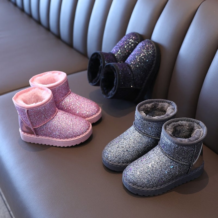 Winter Sequins Padded Warm Snow Boots For Children, Size: 34 Yards 20.1cm