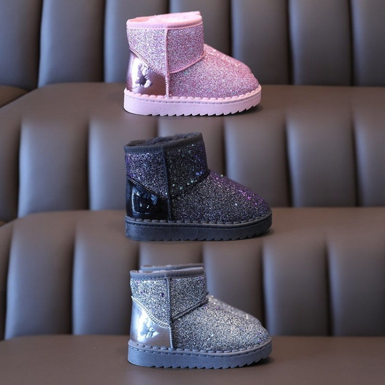 Winter Sequins Padded Warm Snow Boots For Children, Size: 34 Yards 20.1cm