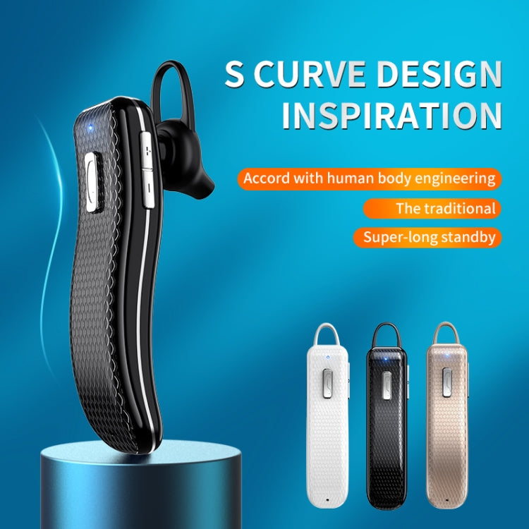 Single Ear Business Car Earhook Wireless Bluetooth Earphone(Fashion White)