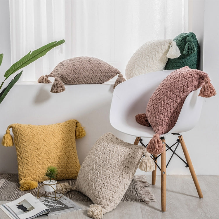 Home Accessories Knitted Pillowcase Without Core, Size: 45 x 45 cm