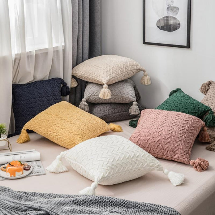Home Accessories Knitted Pillowcase Without Core, Size: 45 x 45 cm