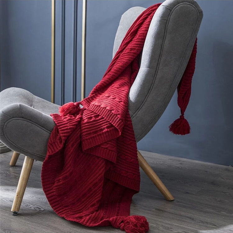 Knitted Blanket Home Casual Shawl Pillowcase Suit Without Core