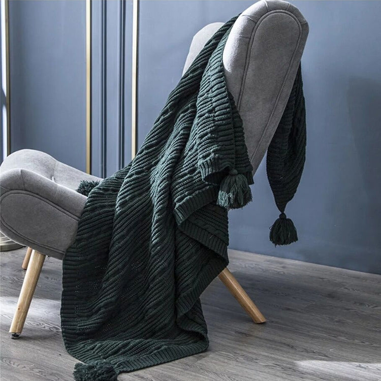 Knitted Blanket Home Casual Shawl Pillowcase Suit Without Core