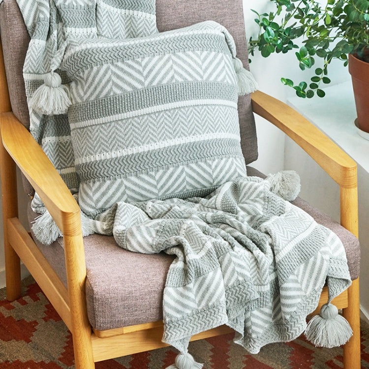 Home Furnishing Accessories Autumn and Winter Cotton Jacquard Knitted Pillowcase Without Core, Dimensions: 45x45cm(Gray)
