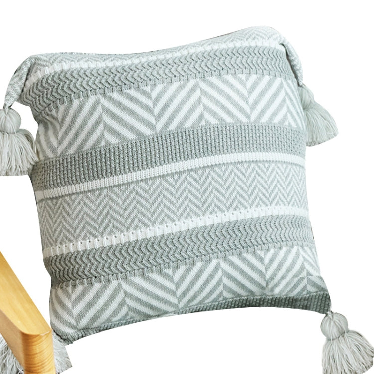 Home Furnishing Accessories Autumn and Winter Cotton Jacquard Knitted Pillowcase Without Core, Dimensions: 45x45cm(Gray)