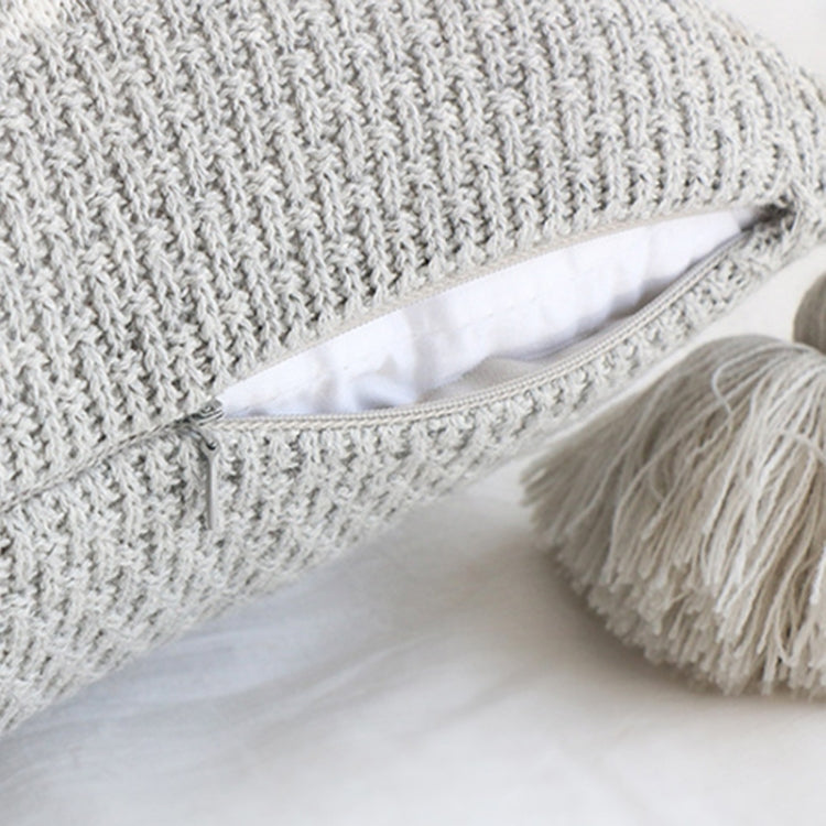 Home Furnishing Accessories Autumn and Winter Cotton Jacquard Knitted Pillowcase Without Core, Dimensions: 45x45cm(Gray)