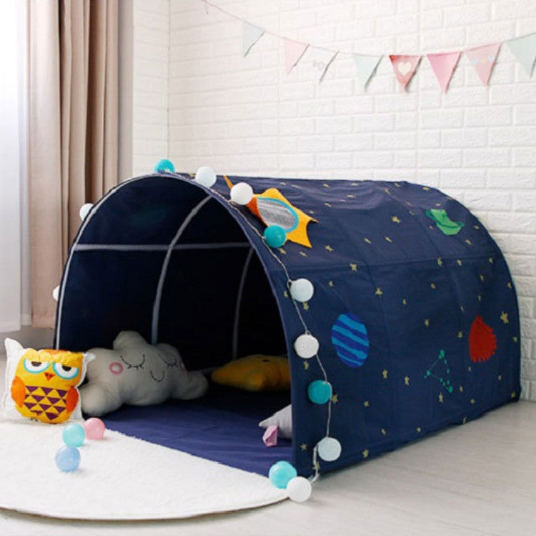 Children Home Bed Crawl Tunnel Game House Tent, Style:Blue