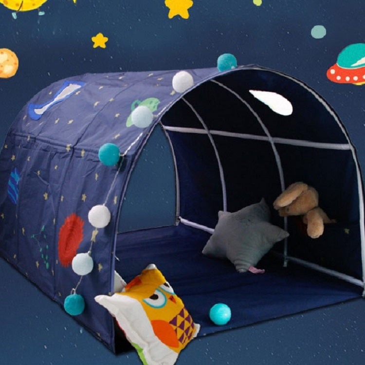 Children Home Bed Crawl Tunnel Game House Tent, Style:Blue