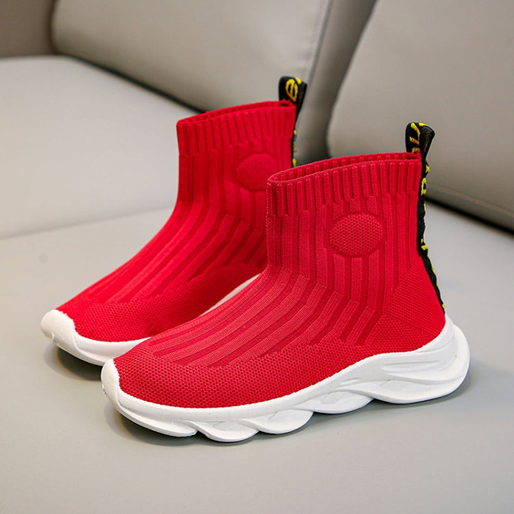 Autumn And Winter Flying Knit One-Piece Medium Tube Socks Shoes For Children, Size: 30 Yards About 18.8cm