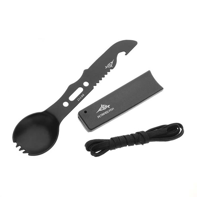 2 PCS Multifunctional Camping Tableware Knife Fork And Spoon Integrated Outdoor Survival Tool,Random Color Delivery