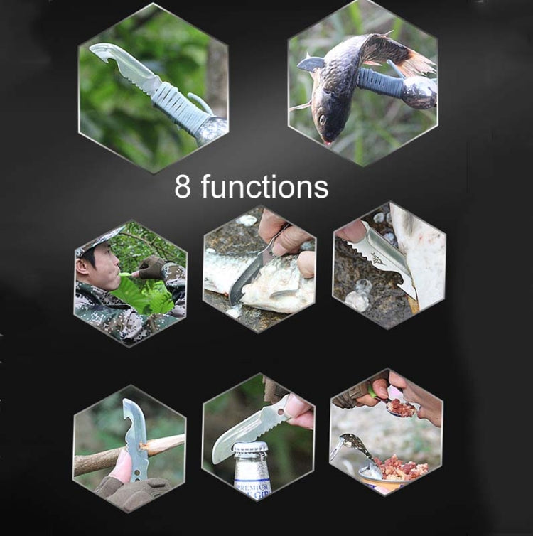 2 PCS Multifunctional Camping Tableware Knife Fork And Spoon Integrated Outdoor Survival Tool,Random Color Delivery