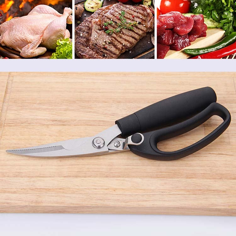 2 PCS Multifunctional Kitchen Scissors Chicken Bone Scissors Stainless Steel Strong Scissors